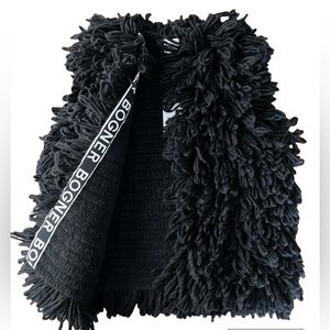 NWT Bogner Paria Black Wool Alpaca Loop Mop Vest Women’s ONE SIZE $850 🔥